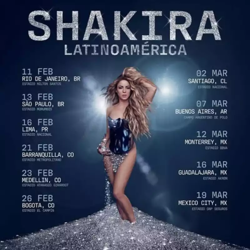 Grandes shows internacionais de 2024: Shakira